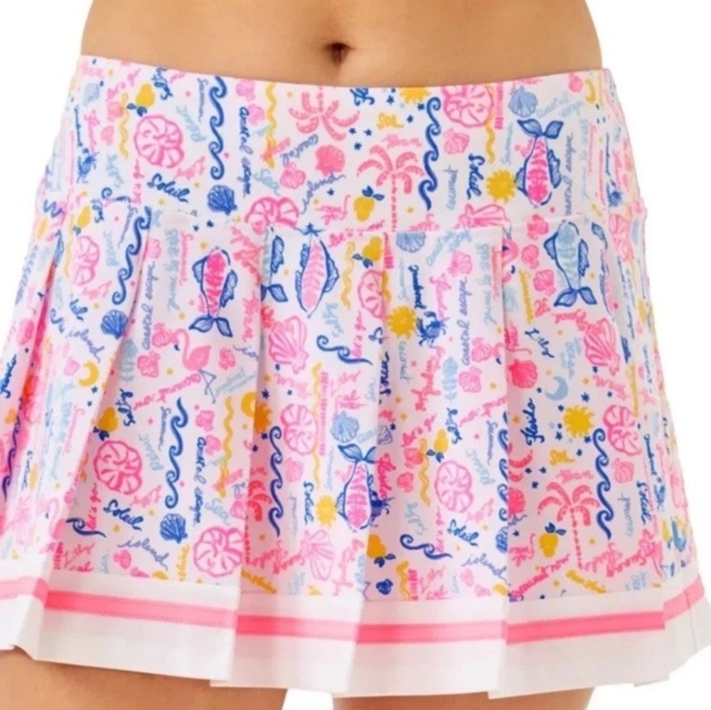 Lilly Pulitzer UPF 50+ Luxletic Drewlyn Skort, Multi Summer Serenade, Sz 6 NWOT